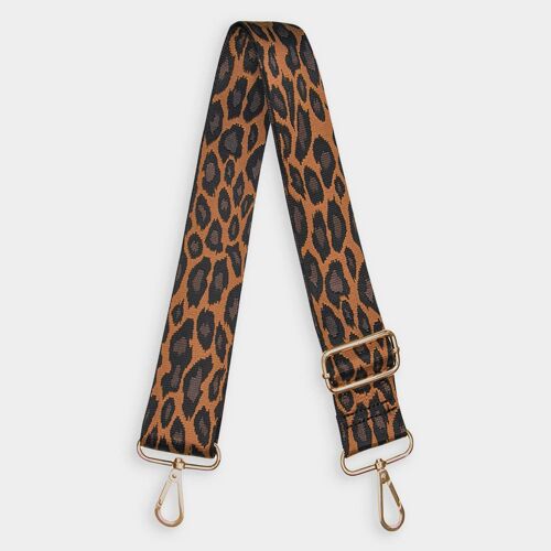 Luxe Tan Leopard Print Bag Strap