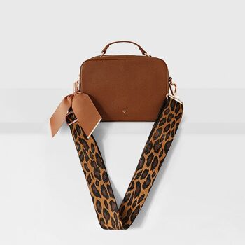 Bandoulière de sac à imprimé léopard marron luxe 3
