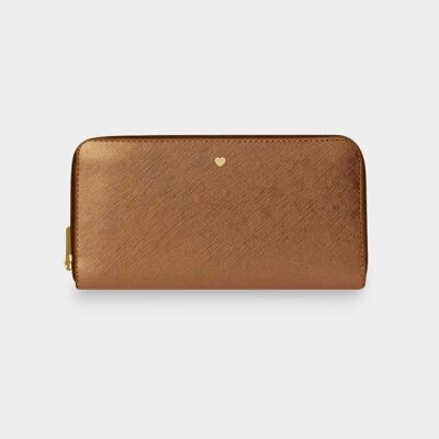 Tan Riley Long Vegan Leather Purse