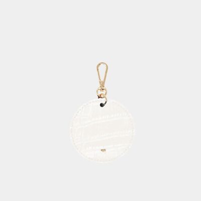 Porte-clés cercle luxe croco Arlo blanc cassé