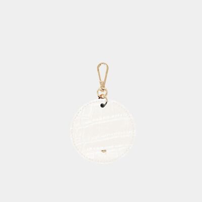 Off White Luxe Croc Arlo Circle Keyring