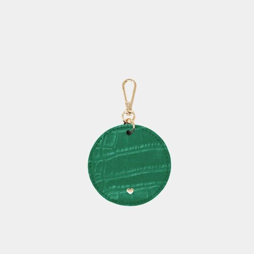 Green Luxe Croc Arlo Circle Keyring