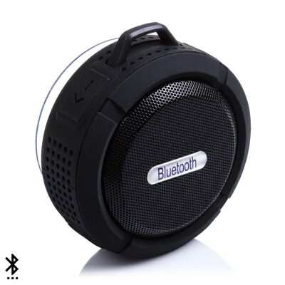 Waterproof circular bluetooth speaker with suction cup C6 Black