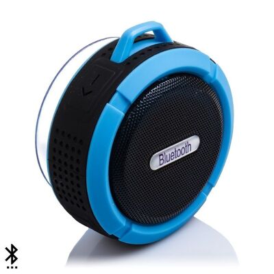 Wasserdichter runder Bluetooth-Lautsprecher mit Saugnapf C6 Blue