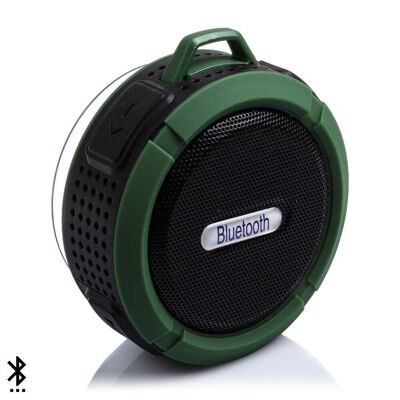 Waterproof circular bluetooth speaker with suction cup C6 Dark Green