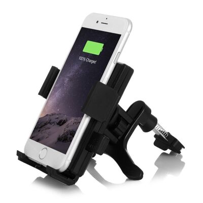Car holder with Qi wireless charger Black
