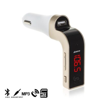 4-in-1 Bluetooth hands-free car kit with FM transmitter Gold