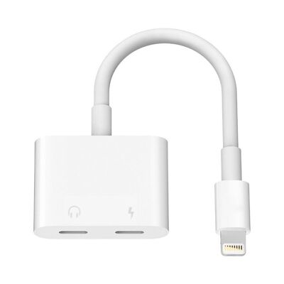 Lightning to dual lightning adapter to charge and listen to music simultaneously White