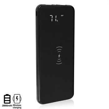 Powerbank avec chargement sans fil Qi WP03 20 000 mAh Noir