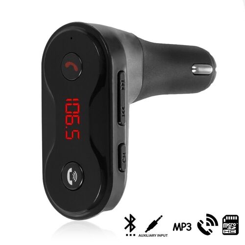 Manos libres Bluetooth CARC8 para coche con transmisor FM Negro