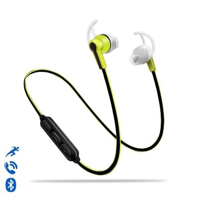 Cuffie sportive 8S Bluetooth 4.1 con vivavoce e telecomando Verde