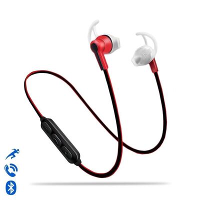 Cuffie sportive 8S Bluetooth 4.1 con vivavoce e telecomando Rosso