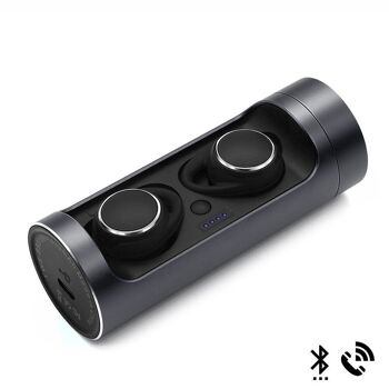 Écouteurs intra-auriculaires stéréo Bluetooth BS01 avec base de charge 450 mAh Noir 1
