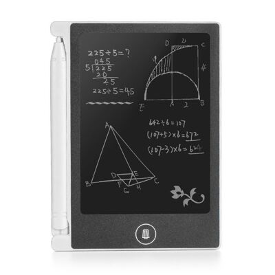 Tavoletta da disegno e scrittura LCD portatile da 4,4 pollici bianca