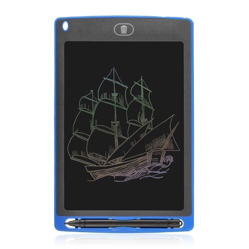 Tableta LCD portátil de dibujo y escritura con fondo multicolor de 8,5 pulgadas Azul
