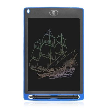 Tablette d'écriture et de dessin LCD portable à fond multicolore de 8,5 pouces bleu