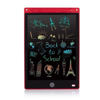 Tablette d'écriture et de dessin LCD portable à fond multicolore de 8,5 pouces rouge 1