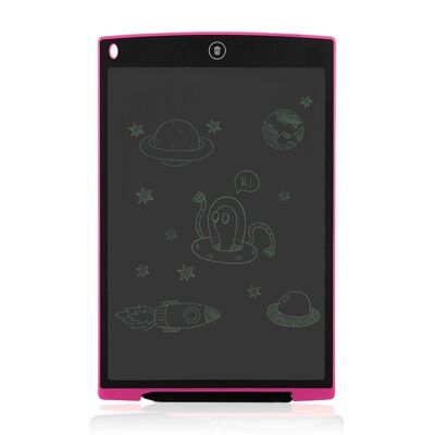 Tablette d'écriture et de dessin LCD portable 12 pouces rose