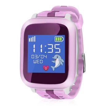 Smartwatch GPS localisateur 3 voies spécial pour les enfants, avec fonction de suivi, appels SOS et réception d'appels Violet 3