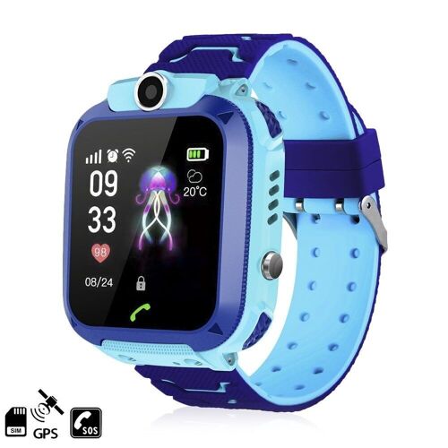 DAM Smartwatch LBS especial para niños, con función de rastreo, llamadas SOS y recepción de llamada. 4x1x5 Cm. Color: Azul