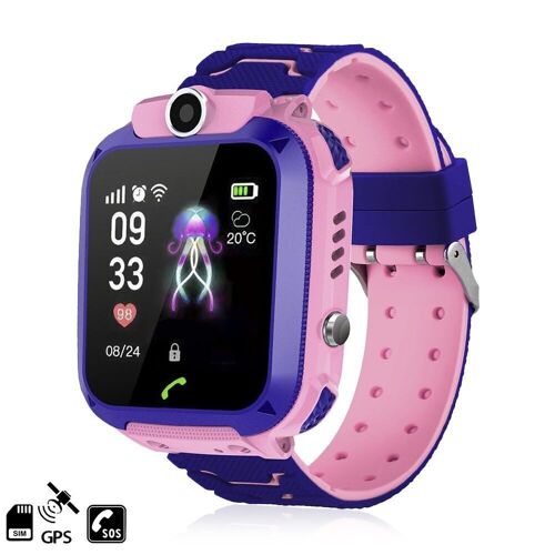 DAM Smartwatch LBS especial para niños, con función de rastreo, llamadas SOS y recepción de llamada. 4x1x5 Cm. Color: Rosa