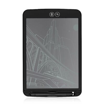 Tablette de dessin et d'écriture LCD portable 12 pouces avec effacement sélectif et verrouillage d'effacement noir
