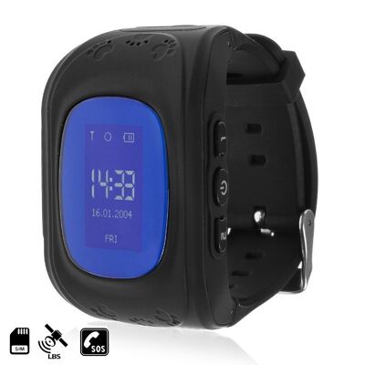 Special LBS smartwatch for children, with tracking function, SOS calls and call reception Black