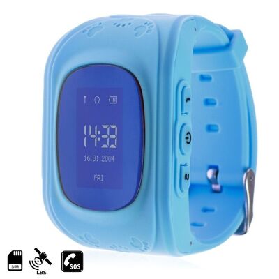 Smartwatch LBS especial para niños, con función de rastreo, llamadas SOS y recepción de llamada Azul