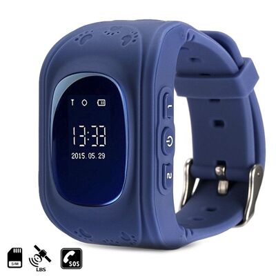 Smartwatch LBS speciale per bambini, con funzione di tracciamento, chiamate SOS e ricezione chiamate Dark Blue