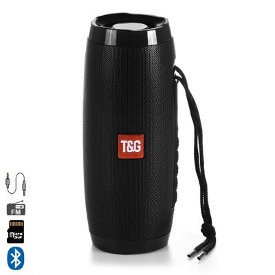 TG-157 Tragbarer Bluetooth 4.2-Lautsprecher mit dynamischen LED-Leuchten. Schwarz