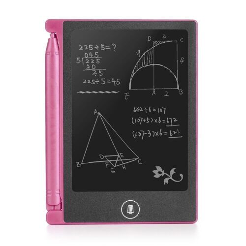 Tableta LCD portátil de dibujo y escritura de 4,4 pulgadas Rosa