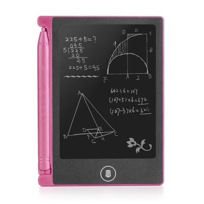 Tablette LCD de dessin et d'écriture portable rose de 4,4 pouces
