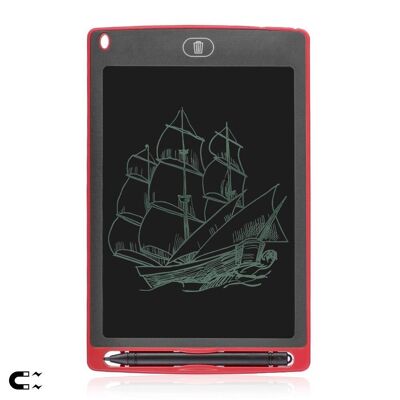 8.5 Inch Portable LCD Writing and Drawing Tablet with Holding Magnets Red