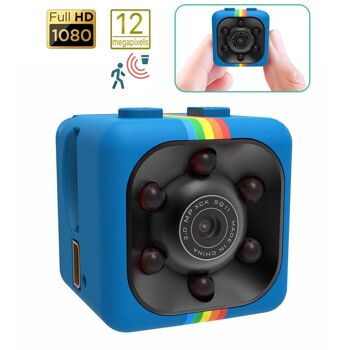 Micro caméra SQ11 Full HD 1080 avec vision nocturne et capteur de mouvement Bleu 1