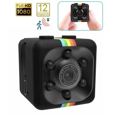 SQ11 Micro caméra Full HD 1080 avec vision nocturne et capteur de mouvement Noir