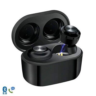 TWS Bluetooth Earphones Air Twins A6 with 300mah charging base Black