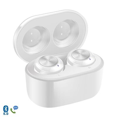 TWS Bluetooth Headphones Air Twins A6 with 300mah charging base White