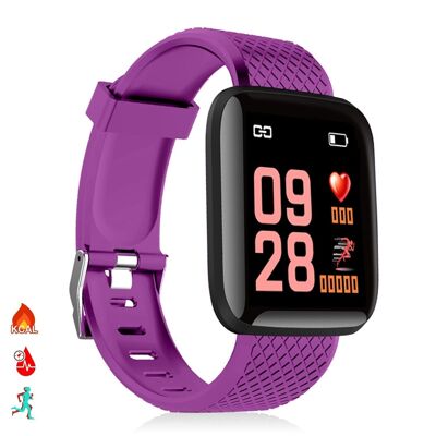 Smart bracelet ID116 Bluetooth 4.0 color screen, heart monitor, pulse and multisport mode Purple