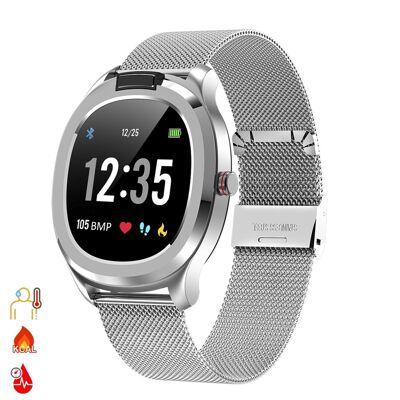 Smart bracelet T01 with measurement of body temperature, tension and O2 in blood Silver