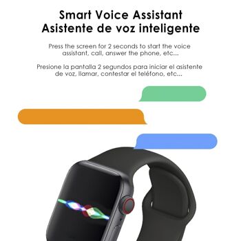 X6 Smartwatch avec mode multisport, appels mains libres Bluetooth et notifications pour iOS et Android Noir 2