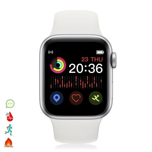 Smartwatch X6 con modo multideportivo, llamadas bluetooth manos libres y notificaciones para iOS y Android Plata