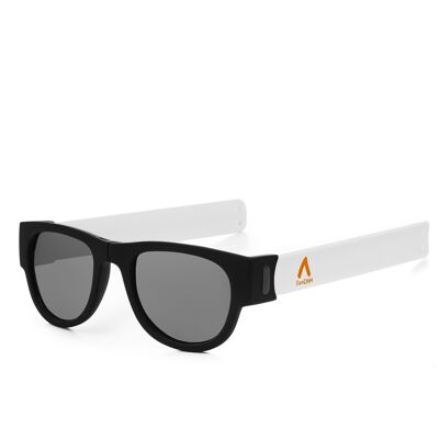 Lunettes de soleil sport pliantes et roulantes UV400 Blanc