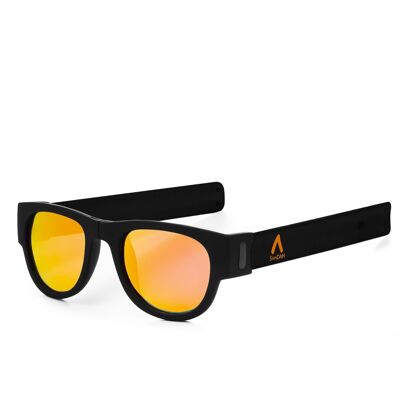Gafas de sol polarizadas efecto espejo, plegables y enrollables UV400 Negro