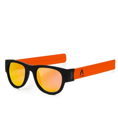 Gafas de sol polarizadas efecto espejo, plegables y enrollables UV400 Naranja