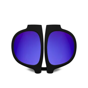 Lunettes de soleil sport verres miroirs pliantes et roulantes UV400 Violet 2