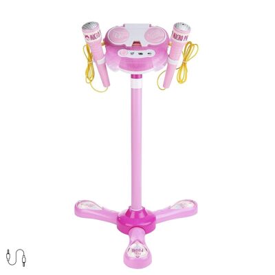 Kit karaoké enfant avec 2 micros et support support Rose