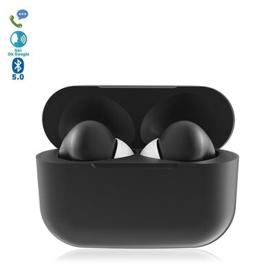 InPods 13 Simple Bluetooth 5.0 Touch Headphones with Charging Dock, Auto-Sync with Popup Window Black
