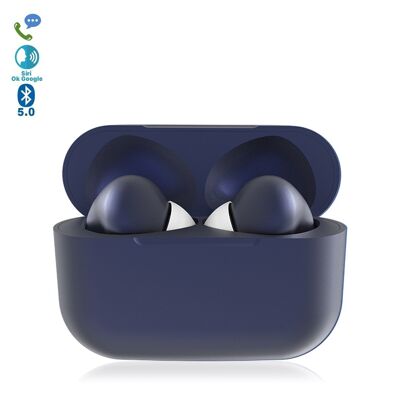 InPods 13 Simple Bluetooth 5.0 Touch Headphones with Charging Dock, Auto-Sync with Popup Window Blue