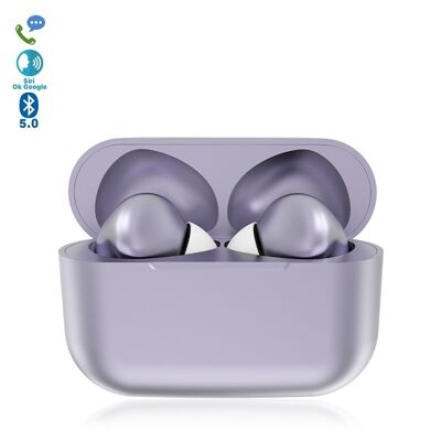 InPods 13 Eleven Bluetooth 5.0 Touch Headphones with Charging Dock, Auto-Sync with Pop-up Window Purple