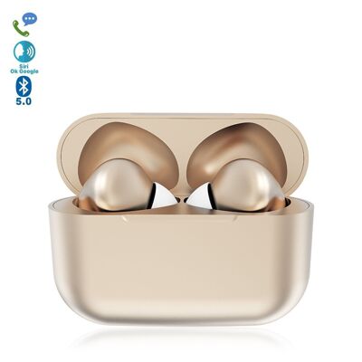 InPods 13 Pro Bluetooth 5.0 Touch Earbuds with Charging Dock, Auto Sync with Pop-up Champagne